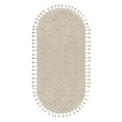 Dywany - Dywan z frędzlami owalny Malmo beżowy 60 x 120 cm - miniaturka - grafika 1