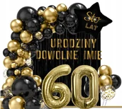 Balony i akcesoria - BALONY na sześćdziesiątkę 60 urodziny BANER + IMIĘ - miniaturka - grafika 1
