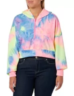 Bluzy damskie - libbi Damska bluza z kapturem 23930100, różowa wielokolorowa, M, Różowy, wielokolorowy, M - miniaturka - grafika 1