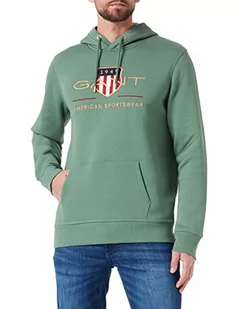 GANT Męska bluza z kapturem Archive Shield, zielona (Leaf Green), standardowa - Bluzy męskie - miniaturka - grafika 1