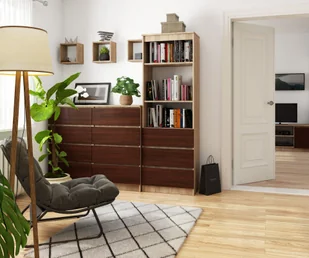 REGAŁ BIUROWY R 60 cm CLP 3 SZUFLADY 2 PÓŁKI SONOMA / WENGE - Regały biurowe - miniaturka - grafika 7