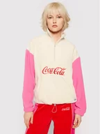 Bluzy damskie - Local Heroes Bluza COCA-COLA LHCCS001 Beżowy Oversize - miniaturka - grafika 1