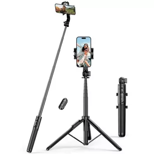 Selfie stick / kijek teleskopowy ze stojakiem i pilotem Bluetooth 1.5m Ugreen LP586 - czarny - Selfie stick - miniaturka - grafika 1