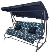 Huśtawki - Huśtawka ogrodowa Ramiz Textylina 2 x 1 Granatowa wzór - miniaturka - grafika 1