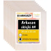 Dekoratorstwo - Creative Deco płyta ze sklejki do cięcia laserem, A4 4mm, 30x21 cm, 10 sztuk - miniaturka - grafika 1