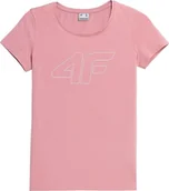 Bluzki damskie - T-shirt damski 4F SS23TTSHF583 - jasny róż XS - miniaturka - grafika 1