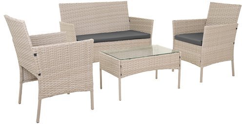 Gardlov Meble ogrodowe rattanowe beżowe 26909