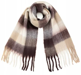 Duży ciepły zimowy szal Duluth w kratę z frędzlami sz23311-2 - Moda i Uroda OUTLET - miniaturka - grafika 1