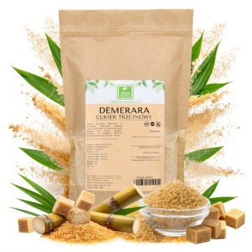 Cukier Trzcinowy Nierafinowany demerara 1kg doskonały do słodzenia posypka
