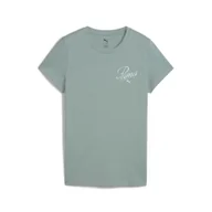 Koszulki sportowe damskie - Damska koszulka ESS SCRIPT PUMA Green Moon - miniaturka - grafika 1