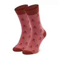 Skarpetki damskie - Skarpety Wysokie Męskie DOTS SOCKS - SX-413-R Różowy - miniaturka - grafika 1