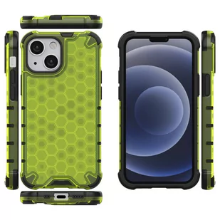 Honeycomb etui pancerny pokrowiec z żelową ramką iPhone 13 mini zielony - Etui i futerały do telefonów - miniaturka - grafika 2