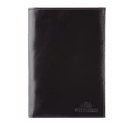 Portfele - Męski portfel ze skóry bez zapięcia czarny - miniaturka - grafika 1