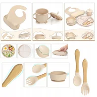 Zestawy naczyń dla dzieci - NACZYNIA SILIKONOWE DLA NIEMOWLĄT MAŁYCH DZIECI KOMPLET 7 PCS WYSOKA JAKOŚĆ - miniaturka - grafika 1