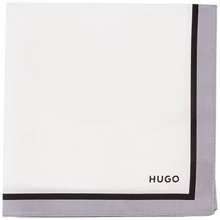 HUGO Pocketsquare męska poszetka 33 x 33 cm z bawełny twill z nadrukiem cyfrowym, Dark Grey22., Rozmiar Uniwersalny - Krawaty i muchy męskie - miniaturka - grafika 1