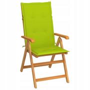Fotele i krzesła ogrodowe - vidaXL Krzesło ogrodowe z jasnozielonymi poduszkami, drewno tekowe - miniaturka - grafika 1