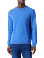 Koszulki męskie - United Colors of Benetton Koszulka męska G/C M/L 1002u1g34 sweter, niebieski Avio 5p4, M - miniaturka - grafika 1