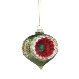 Bombka szklana z reflektorem zielona 8,5 cm VILLA ITALIA - Bombki - miniaturka - grafika 1