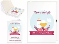Pamiątka Pierwszej Komunii Świętej - Murrano Biblia Dla Dzieci Z Twoim Nadrukiem I Drewnianym Etui Pierwsza KZ-BIB-M_DRO-UV-012 - miniaturka - grafika 1