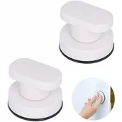 Zawiasy, okucia i inne akcesoria - Zestaw 2 uchwytów do drzwi z przyssawkami, przenośnych i mobilnych, do szuflad (biały) - miniaturka - grafika 1