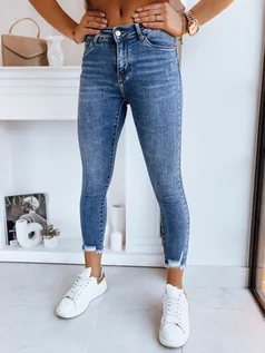 Spodnie damskie - Spodnie damskie jeansowe PINES niebieskie Dstreet UY1726 - grafika 1