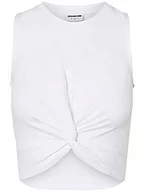 Koszulki i topy damskie - Noisy may Damski top NMTWIGGI - Regular Fit XS S M L XL czarny biały zielony różowy 95% bawełna stretch, Bright White, L - miniaturka - grafika 1