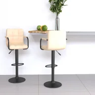 Taborety i hokery - vidaXL Hokery, 2 szt., kremowe, obite aksamitem - miniaturka - grafika 1
