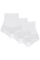 Majtki damskie - Wol-Bar Preciosa 3-pak biały L Majtki wysokie figi - miniaturka - grafika 1