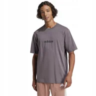 Koszulki męskie - T-Shirt adidas Single Jersey Linear Tee M szara JE9005 szary L - miniaturka - grafika 1