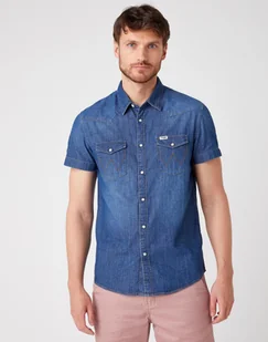 Koszula Męska Wrangler Ss Western Shirt Mid Summer W5J05K30P-M - Koszule męskie - miniaturka - grafika 1