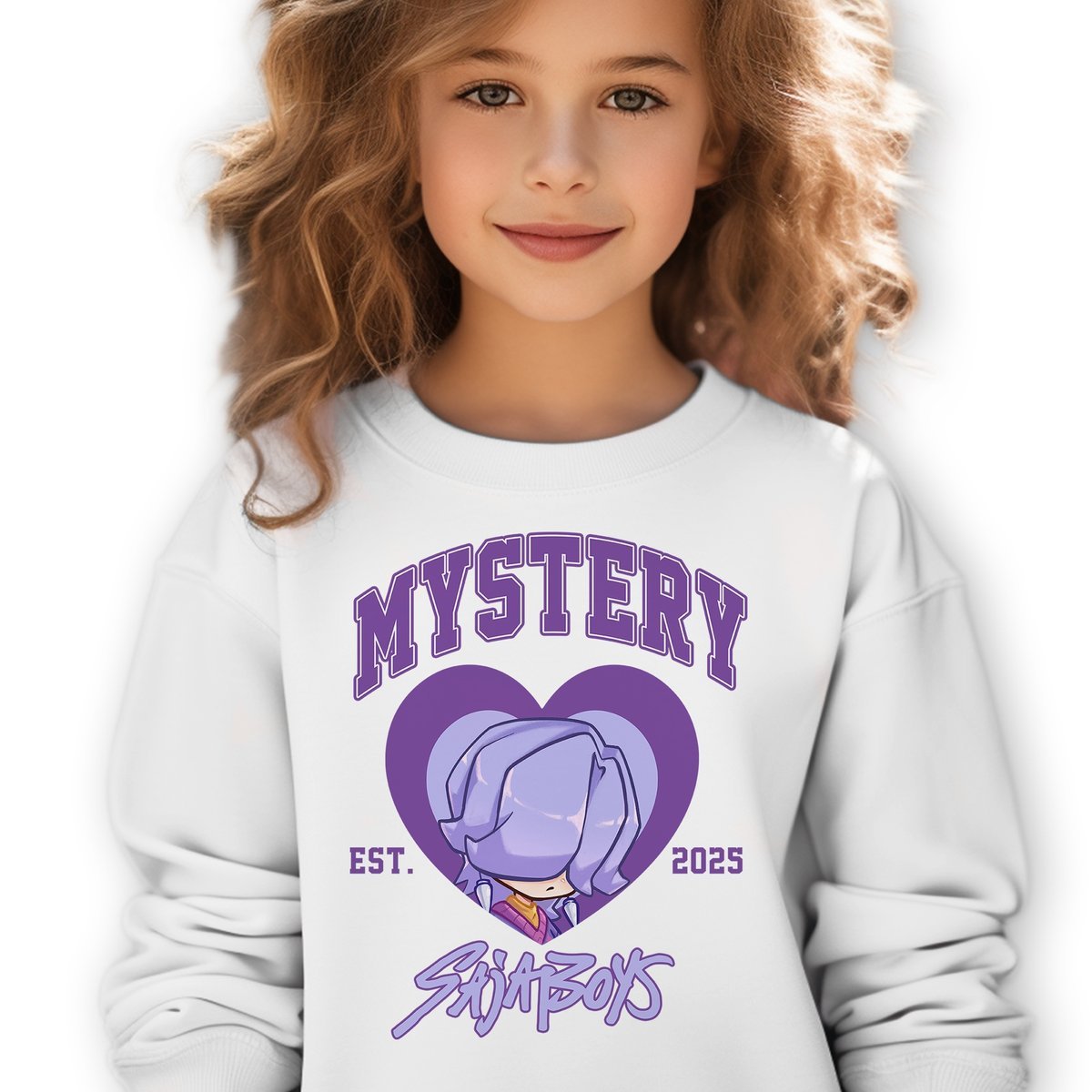 Bluza Dziecięca Biała MISTERY SAJABOYS Do Szkoły K-pop Muzyka Wz - 116 cm