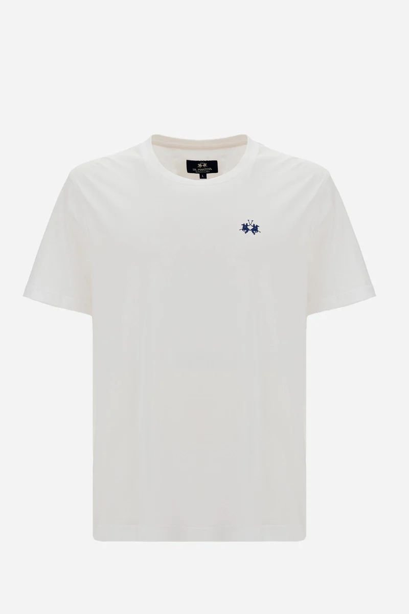 T-shirt męskie la martina ccmr14 js388 00001 biały