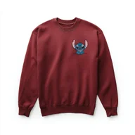 Bluzy męskie - Bluza bordowa z haftem Stitch Urocza postać z bajki Unisex M - miniaturka - grafika 1
