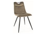 Krzesła - Krzesło tapicerowane do jadalni ORFE VELVET oliwkowe SIGNAL - miniaturka - grafika 1