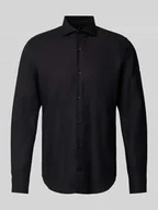 Koszule męskie - Koszula biznesowa o kroju slim fit z fakturowanym wzorem - miniaturka - grafika 1