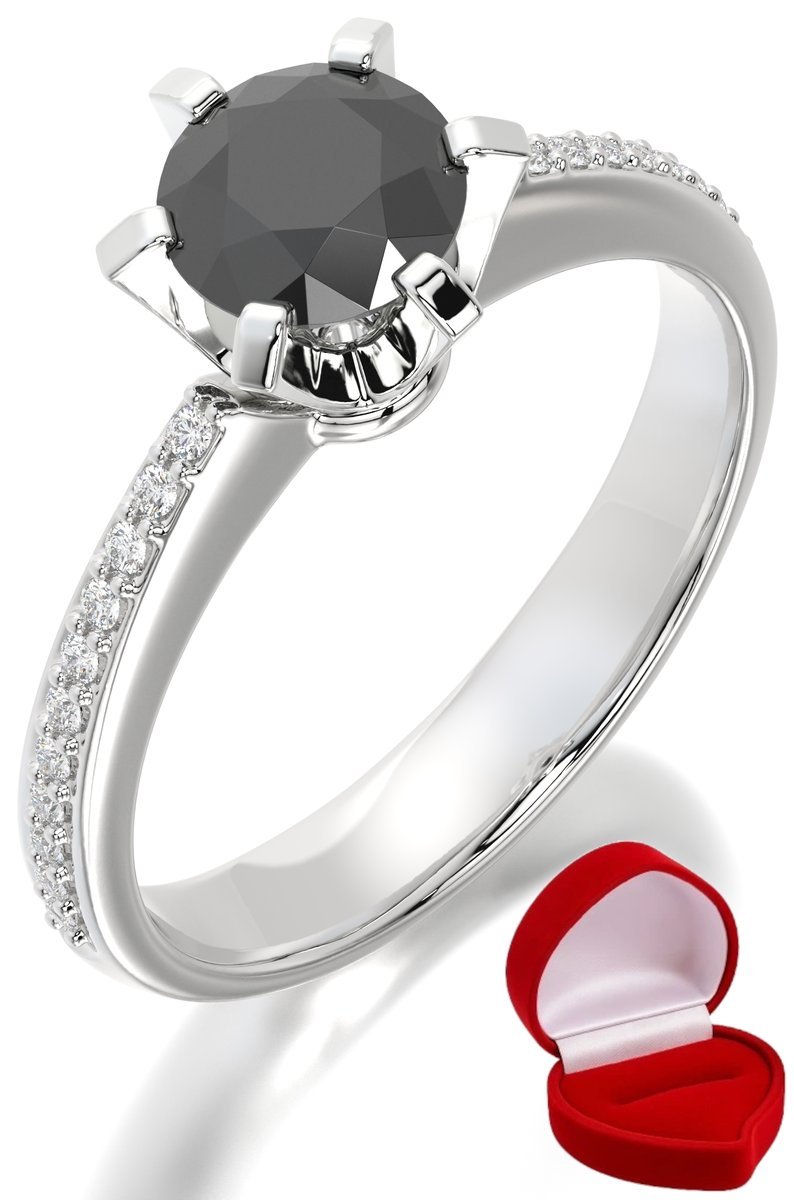 ZŁOTY PIERŚCIONEK ZARĘCZYNOWY 585 14k BRYLANT CZ. 0,70 ct BIAŁE ZŁOTO R12