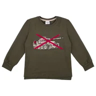 Bluzki damskie - Bluzka chłopięca, zielona z czołgiem, Tup Tup - miniaturka - grafika 1