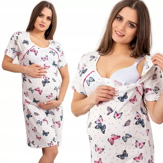 Piżamy ciążowe - Koszula Nocna Piżama Ciążowa Porodu Karmienia XL - grafika 1