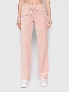Spodnie sportowe damskie - Guess Spodnie dresowe G-Charm W1BQ12 K9DT1 Różowy Loose Fit - grafika 1
