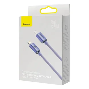 Baseus Crystal Shine Series kabel przewód USB do szybkiego ładowania i transferu danych USB Typ C - Lightning 20W 1,2m fioletowy (CAJY000205) - Kable USB - miniaturka - grafika 5