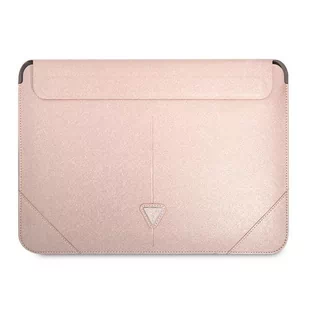 Guess Sleeve GUCS16PSATLP 16" różowy /pink Saffiano Triangle Logo GUE001826-0 - Torby na laptopy - miniaturka - grafika 1
