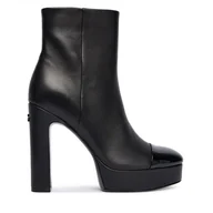 Botki damskie - Botki Guess FLFRNT LEA10 Czarny - miniaturka - grafika 1