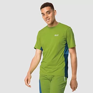 Koszulki męskie - Jack Wolfskin Męski T-shirt Narrows, spring lime, XL 1807351-380-X-Large - grafika 1