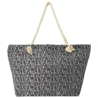 Torebki damskie - Torba plażowa duża grafitowa na złoty zamek - miniaturka - grafika 1