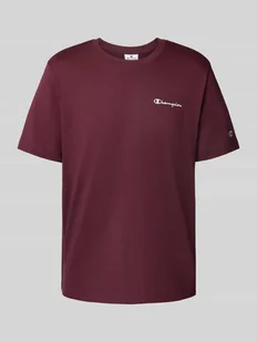 T-shirt z wyhaftowanymi logo i okrągłym dekoltem - Koszulki męskie - miniaturka - grafika 1