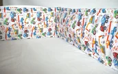 Ochraniacze do łóżeczka - Ochraniacz bawełniany do łóżeczka 30x180 cm - maszyny budowlane - miniaturka - grafika 1