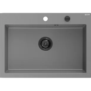 Mexen Elix zlewozmywak granitowy 1-komorowy 700 x 500 mm, szary, syfon czarny - 6526701005-71-B - Zlewozmywaki - miniaturka - grafika 1