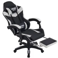 Fotele gamingowe - Fotel Gamingowy z podnóżkiem INFINI ESPACE Black/White z podnóżkiem - miniaturka - grafika 1