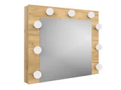 Lustra - Lustro stelaż toaletka kosmetyczna wieszane stojące 9 żarówek LED dąb craft - miniaturka - grafika 1
