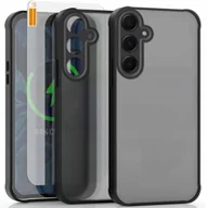 Etui i futerały do telefonów - Etui do Samsung Galaxy A55 5G Czarne, Matowe, Wzmacniane, Case Szkło 9H - miniaturka - grafika 1